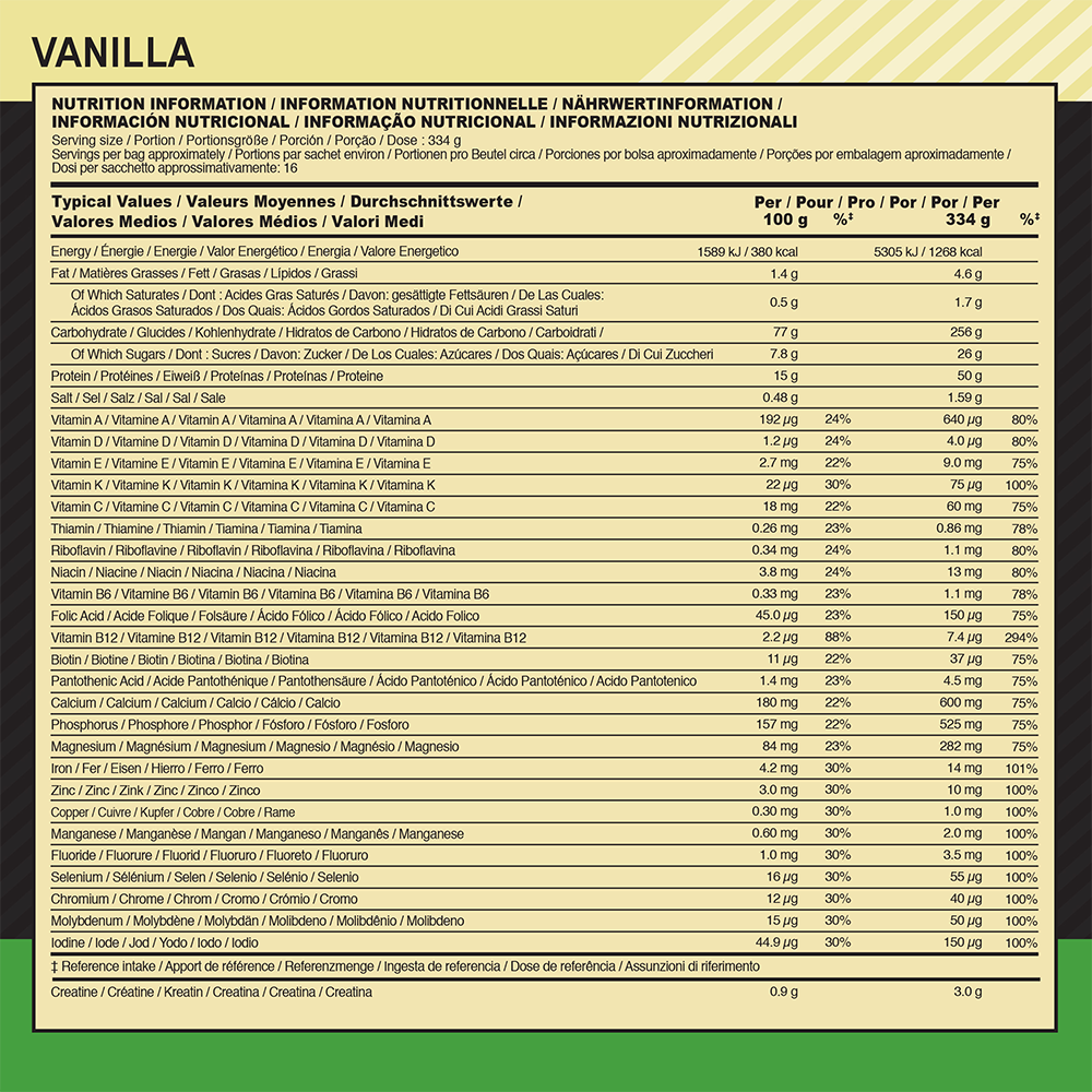 Optimum Nutrition Serious Mass Vanille (2724 g)