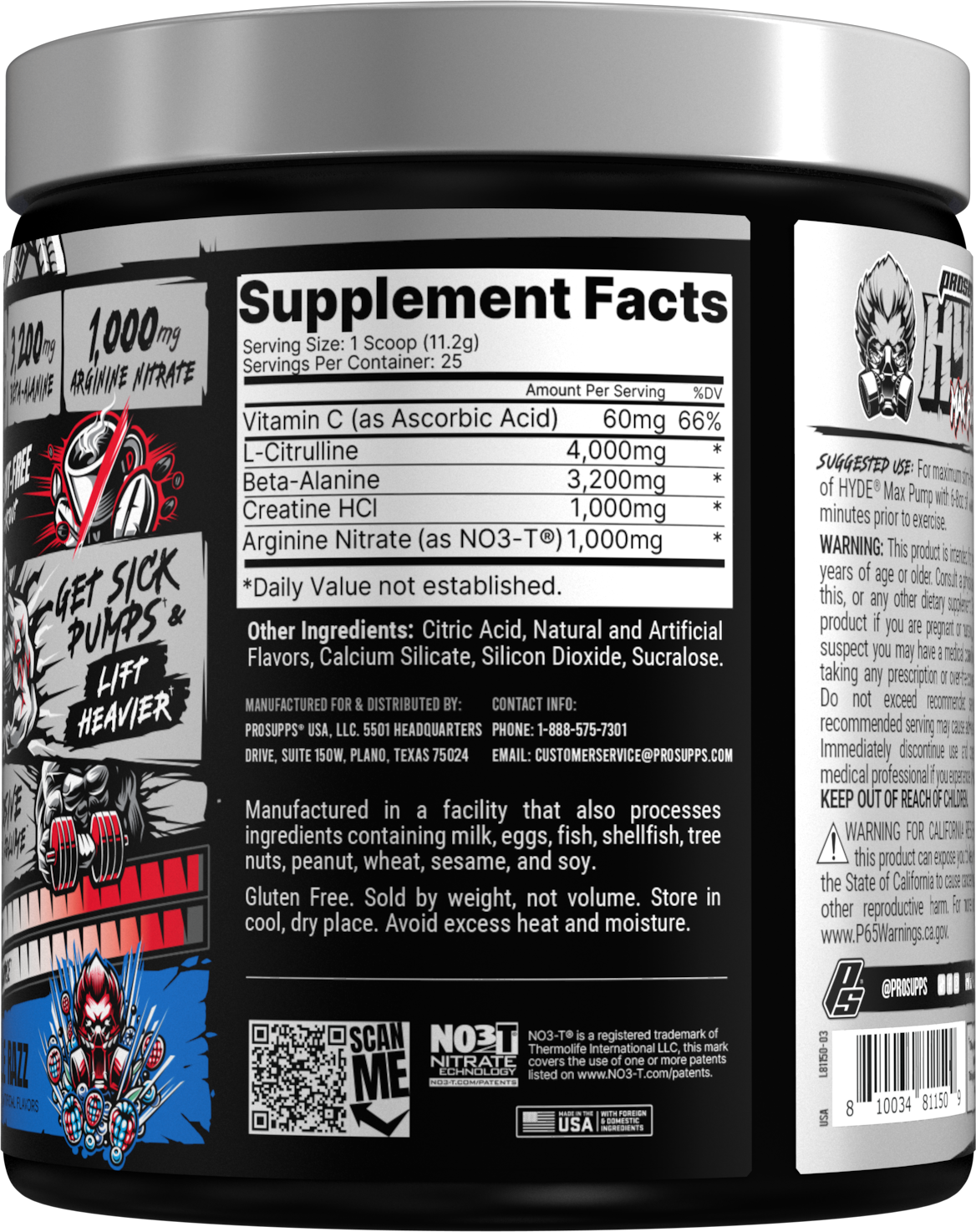 ProSupps HYDE Max Pump Blue Razz (280 g)