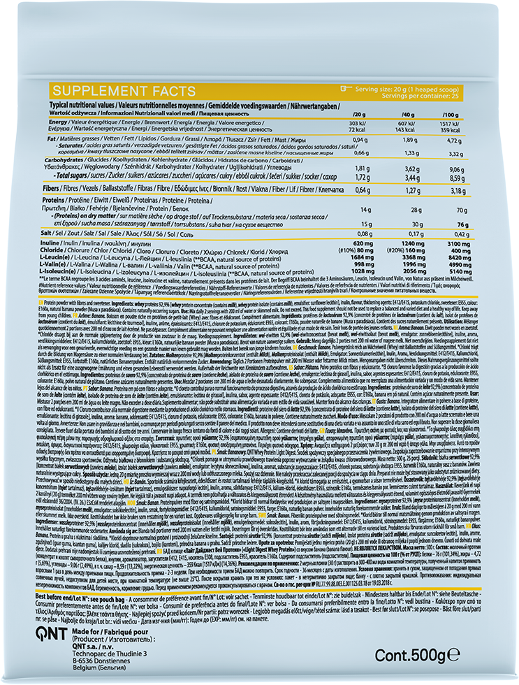 QNT Light Digest Whey Protein Banane (500 g)