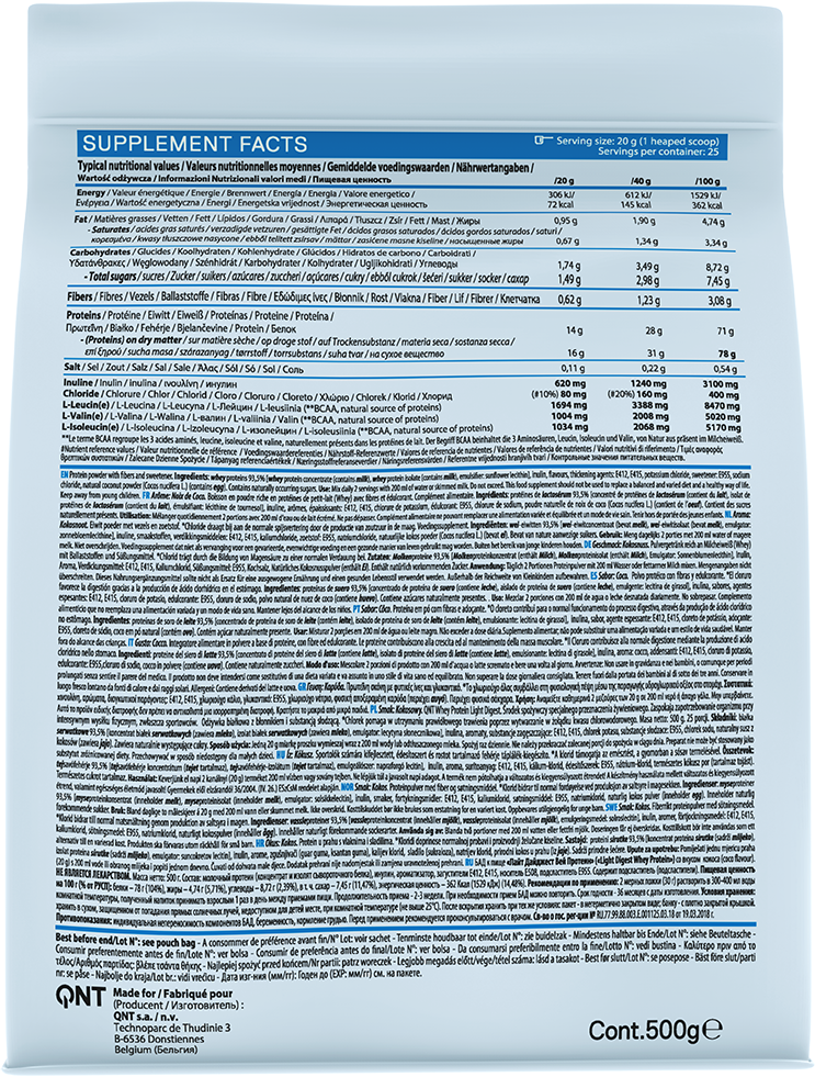 QNT Light Digest Whey Protein Noix de coco (500 g)