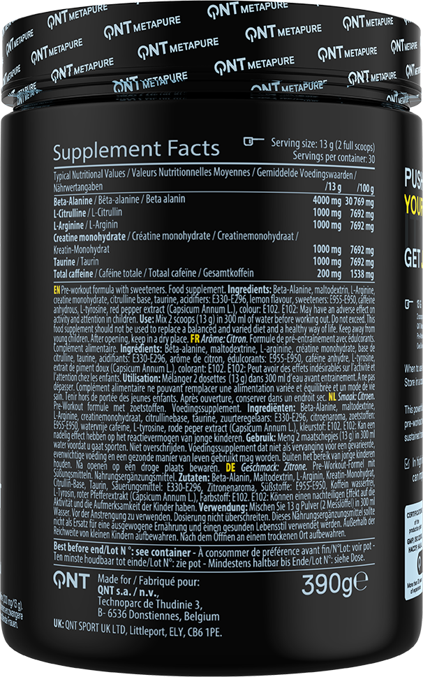 QNT Overdrive Pre-Workout Sweet Lemonade (390 g)