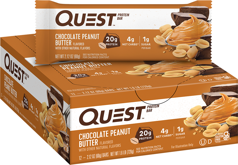 Quest Bar Chocolat Beurre de Cacahuète (12 x 60 g)