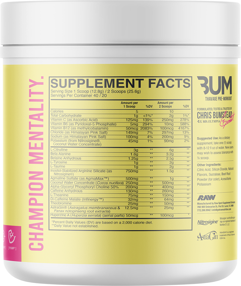 RAW CBUM Thavage Pre-workout
