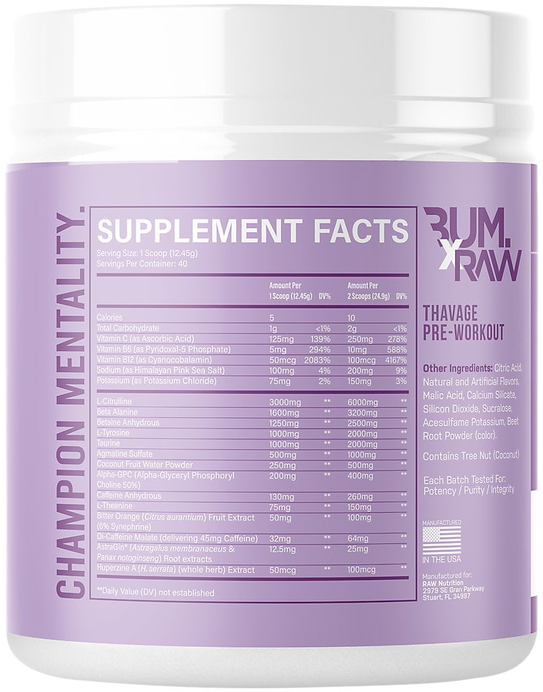 RAW CBUM Thavage Pre-workout