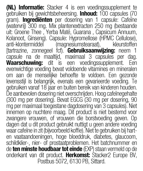 Stacker2 Stacker4 (100 gélules)