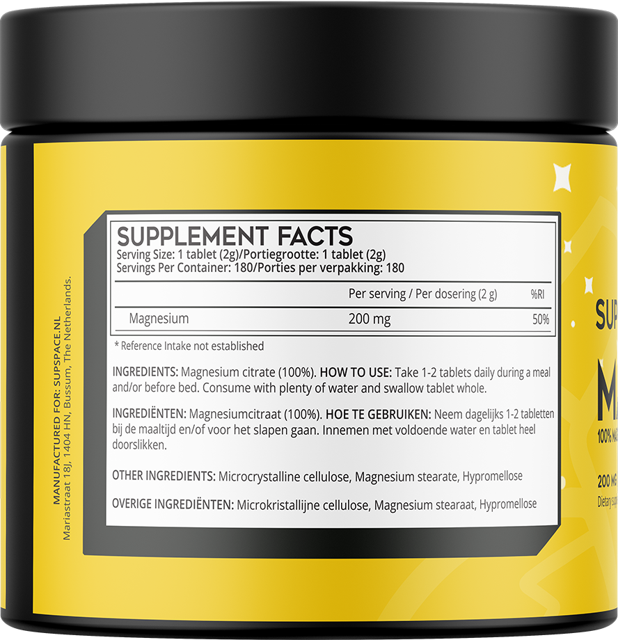 Supspace Magnesium Citraat (180 tabs)