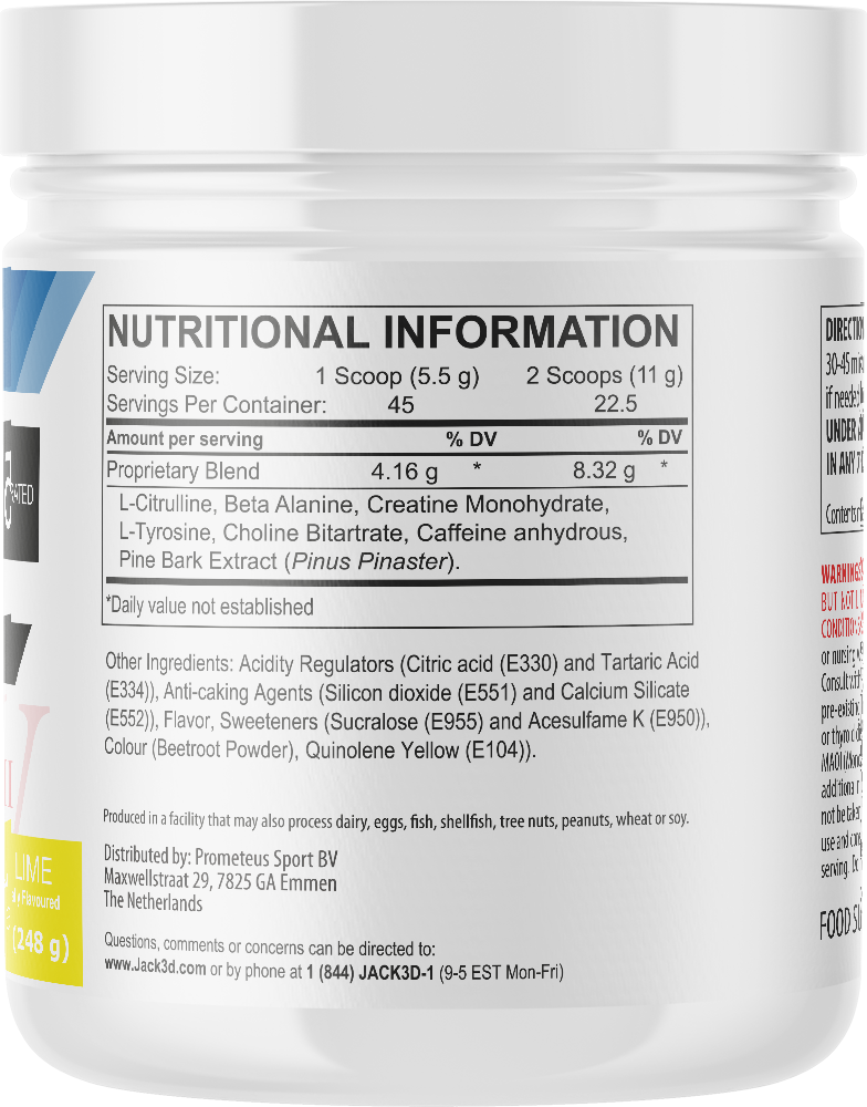 Jack3d Advanced Citron Citron vert (248 g)