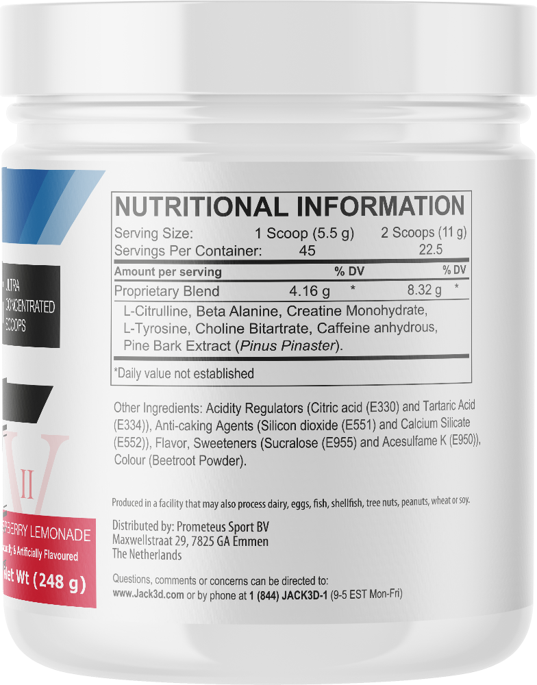 Jack3d Advanced Limonade à la framboise (248 g)