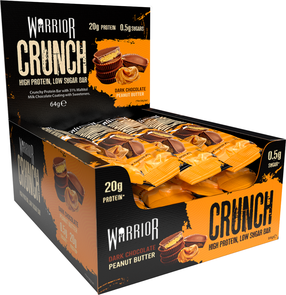 Warrior Crunch Bar Chocolat noir Beurre de cacahuètes (12 x 64 g)