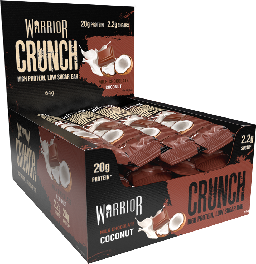 Warrior Crunch Bar Chocolat au lait Noix de coco (12 x 64 g)