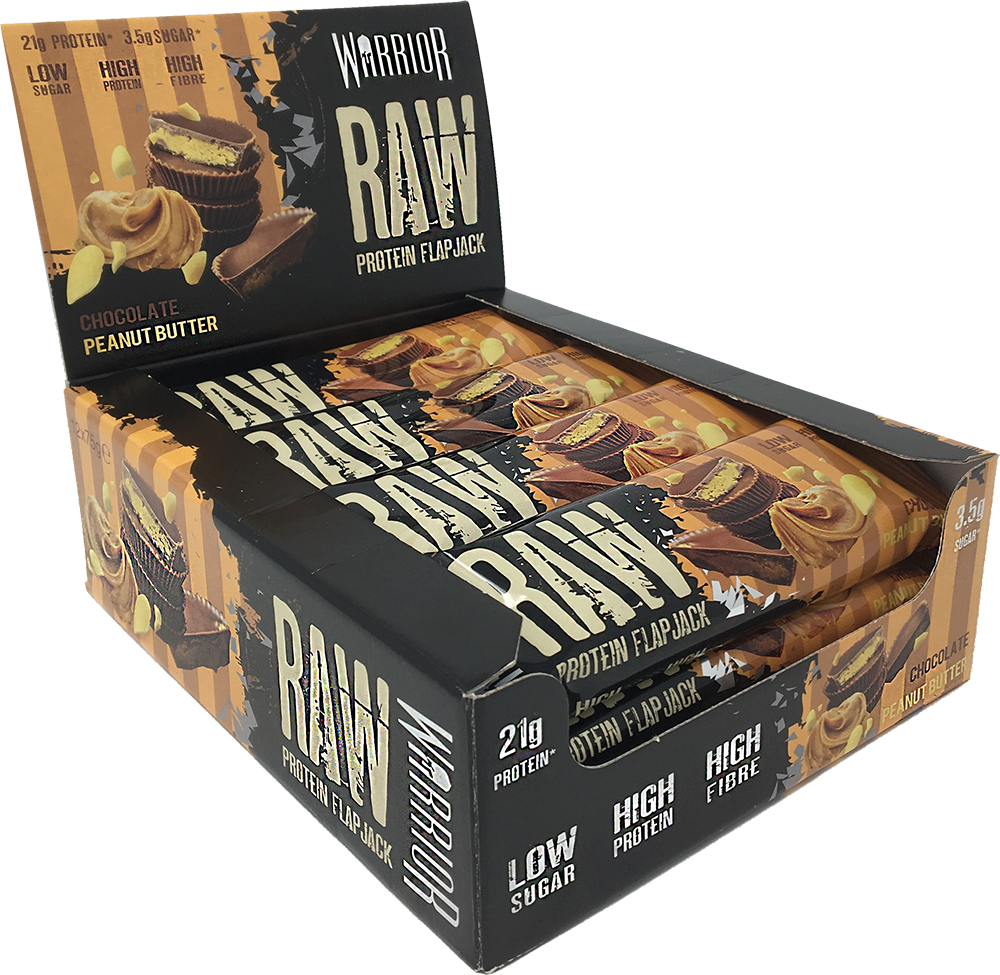 Warrior Raw Protein Flapjack Choco Beurre de cacahuètes (12 x 75 g)