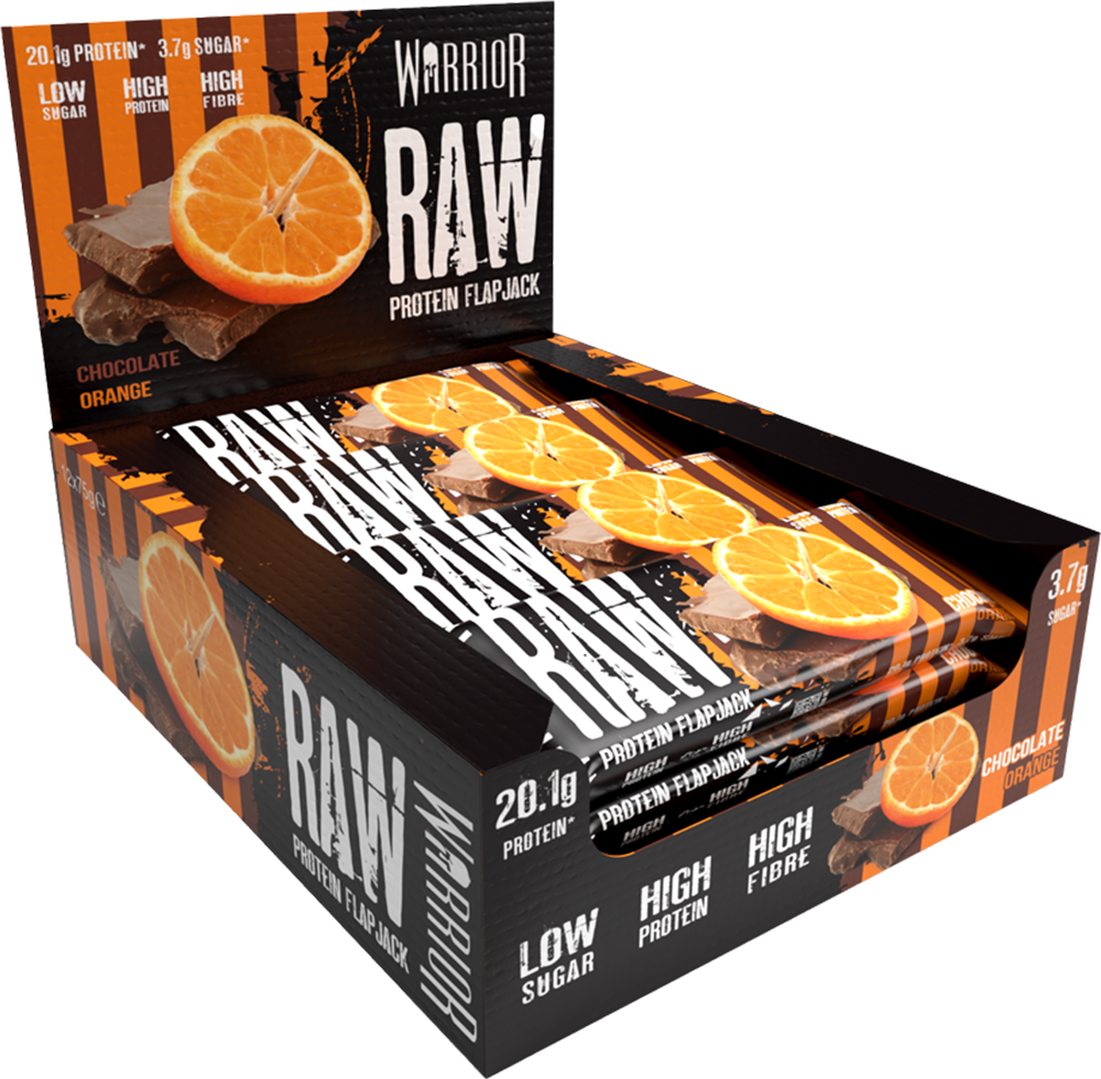 Warrior Raw Protein Flapjack Chocolat Orange (12 x 75 g)