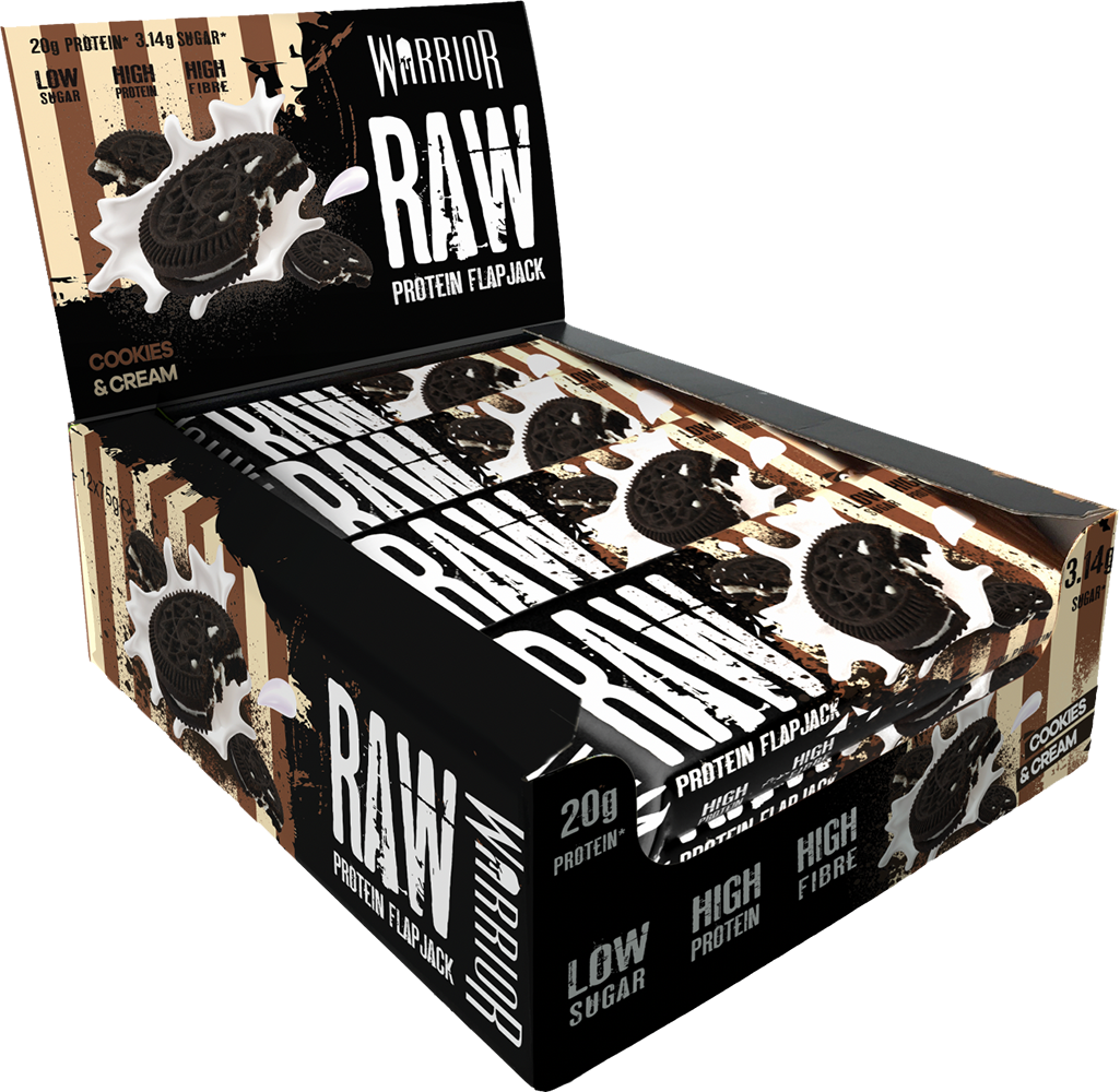 Warrior Raw Protein Flapjack Cookies & Cream (12 x 75 g)