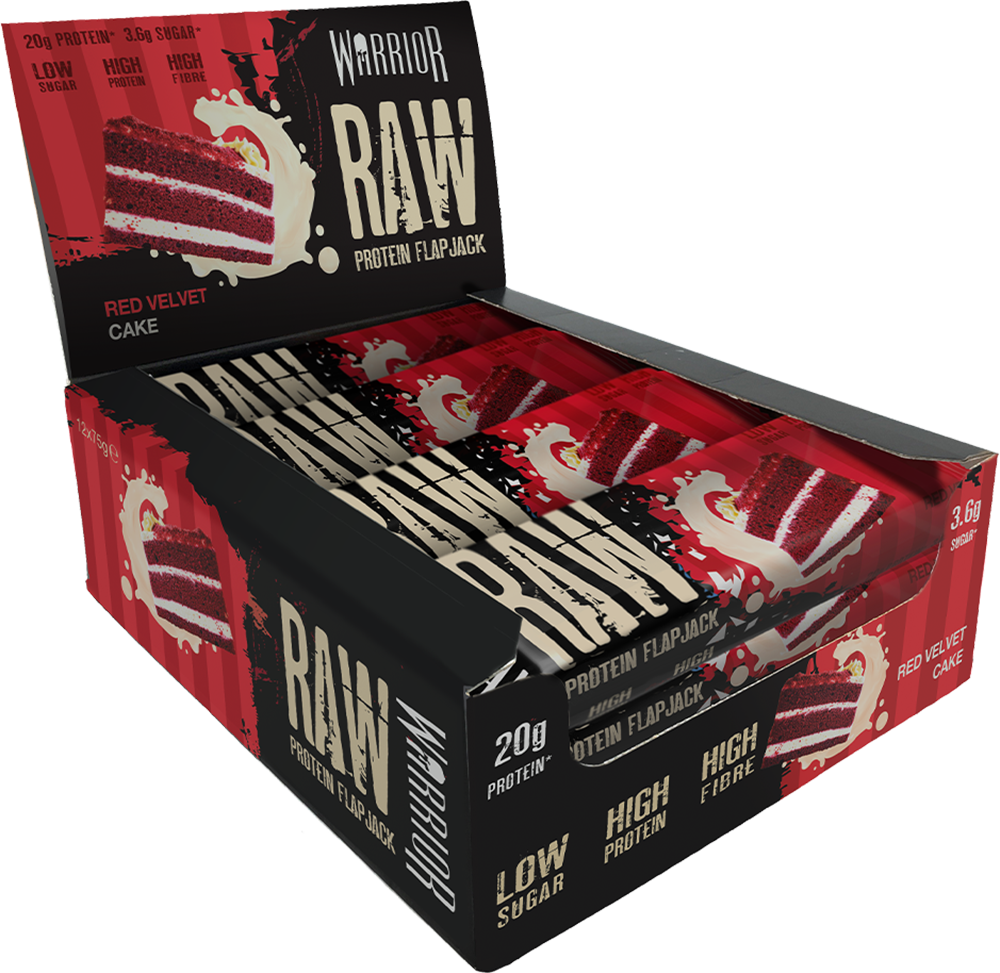 Warrior Raw Protein Flapjack Red Velvet Cake (12 x 75 g)
