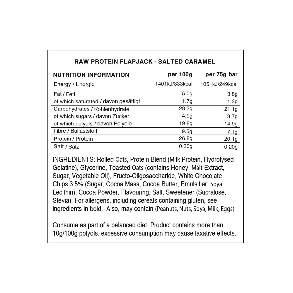 Warrior Raw Protein Flapjack Caramel salé (12 x 75 g)