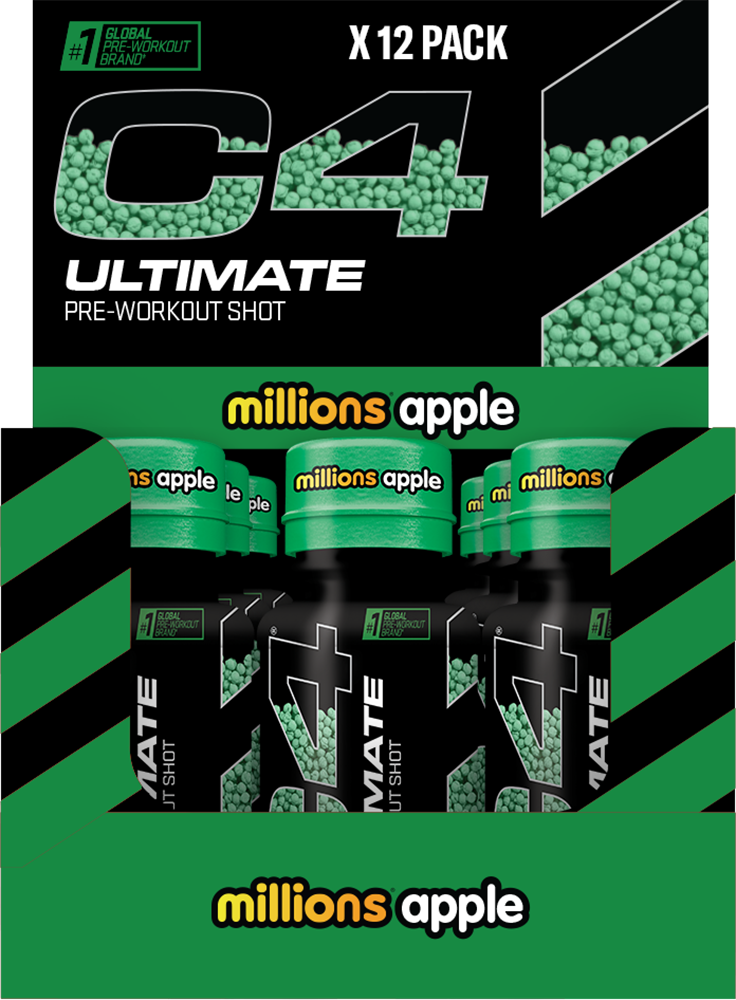 C4 Ultimate Shot Millions Green Apple (12 x 60 ml)