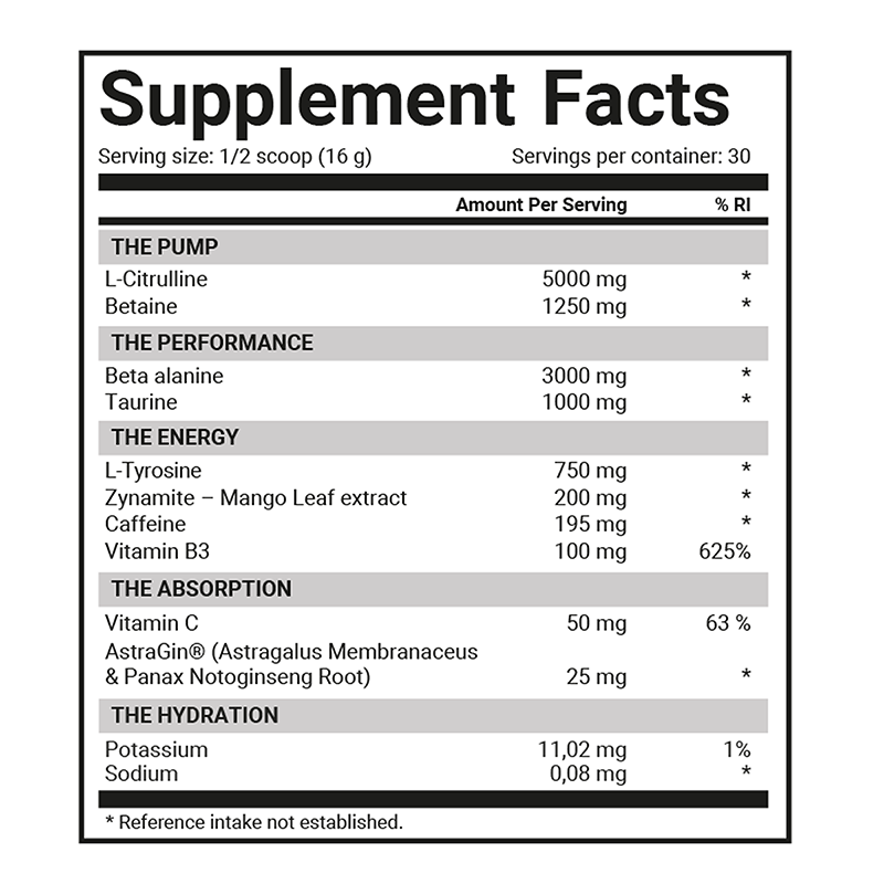 Dedicated Nutrition Unstoppable Pre-workout - 420 g - Energy