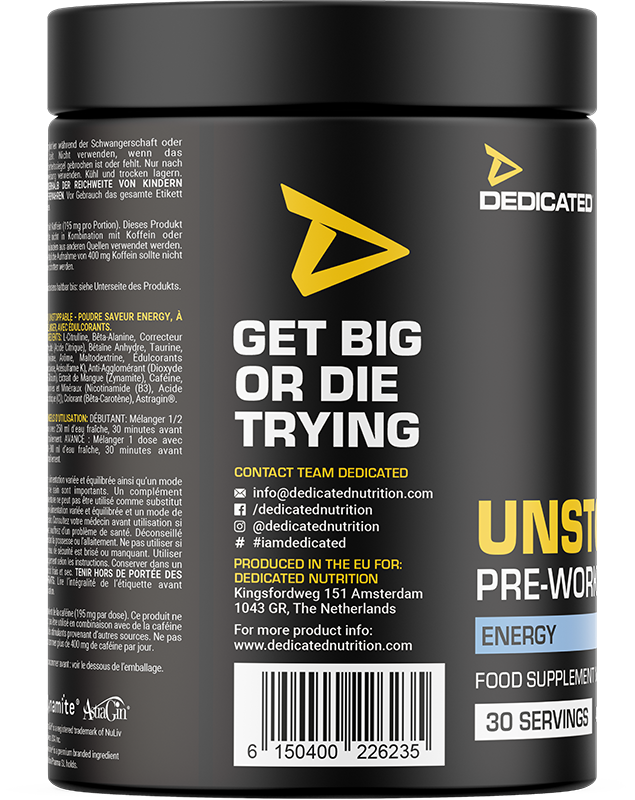 Dedicated Nutrition Unstoppable Pre-workout - 420 g - Energy