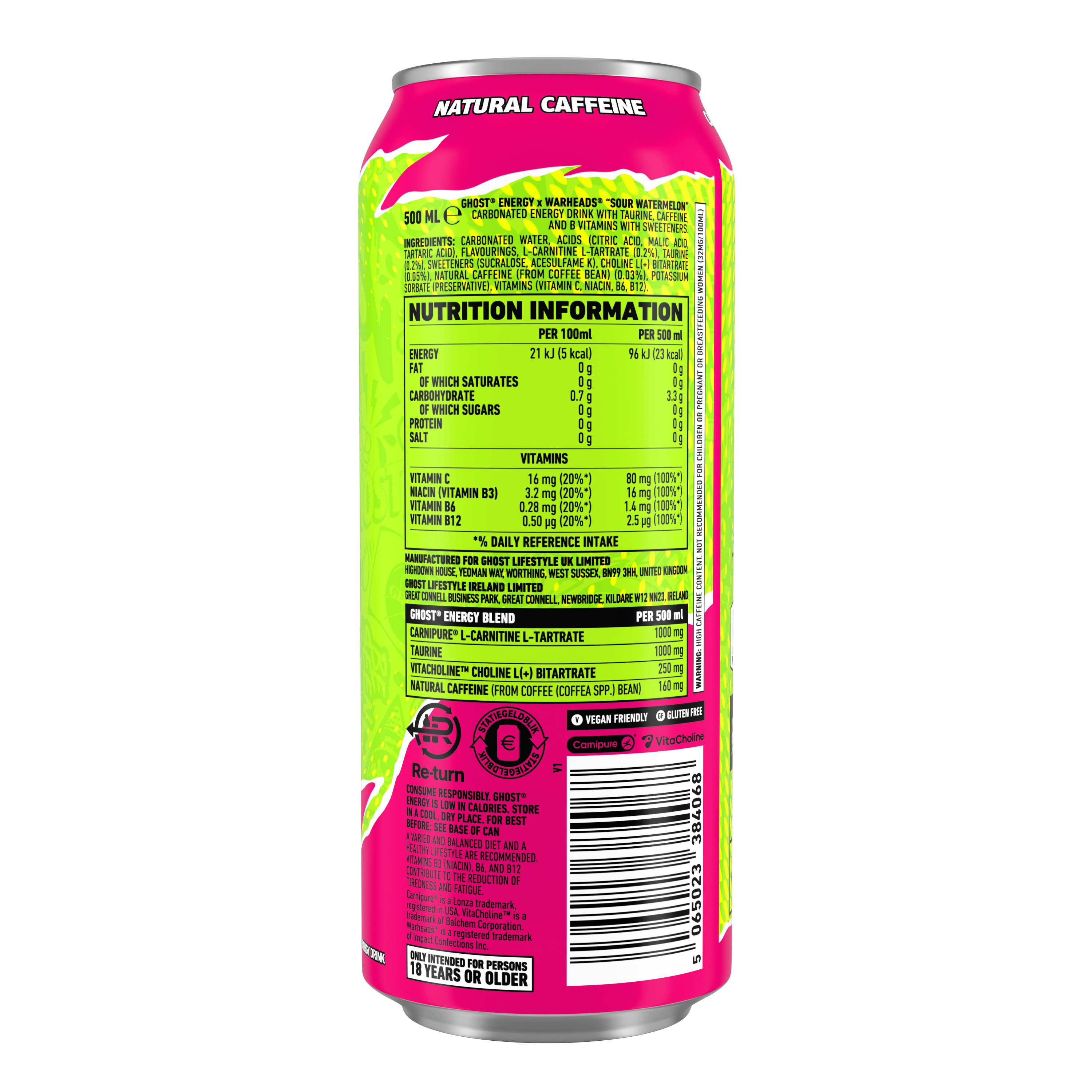 Ghost Energy Warheads Watermelon (12 x 500 ml)