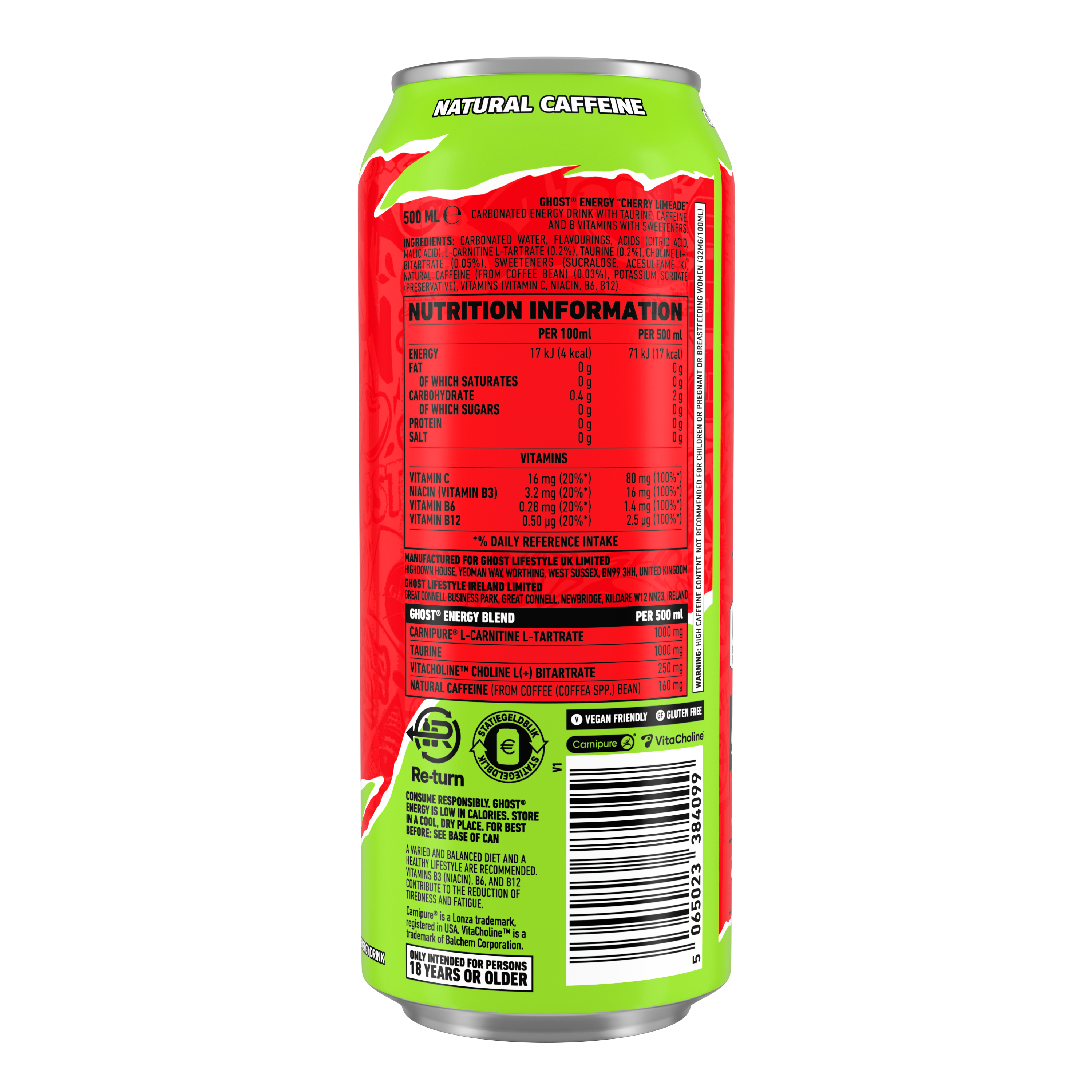 Ghost Energy Cherry Limeade (12 x 500 ml)