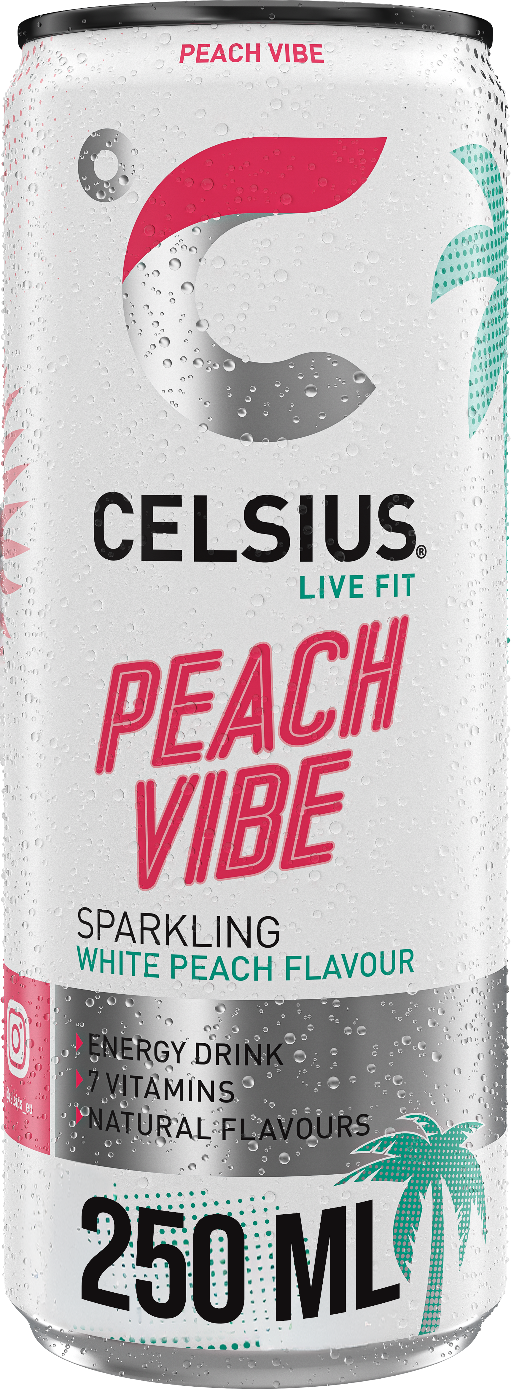 Celsius Sparkling Energy Drink Peach Vibe (12 x 250 ml)