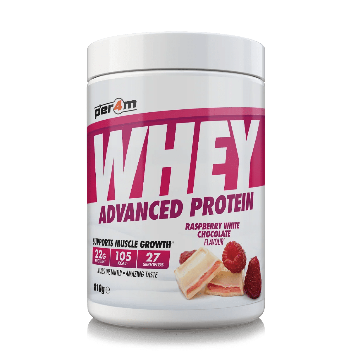 PER4M Whey Protein Framboise & Chocolat blanc (810 g)