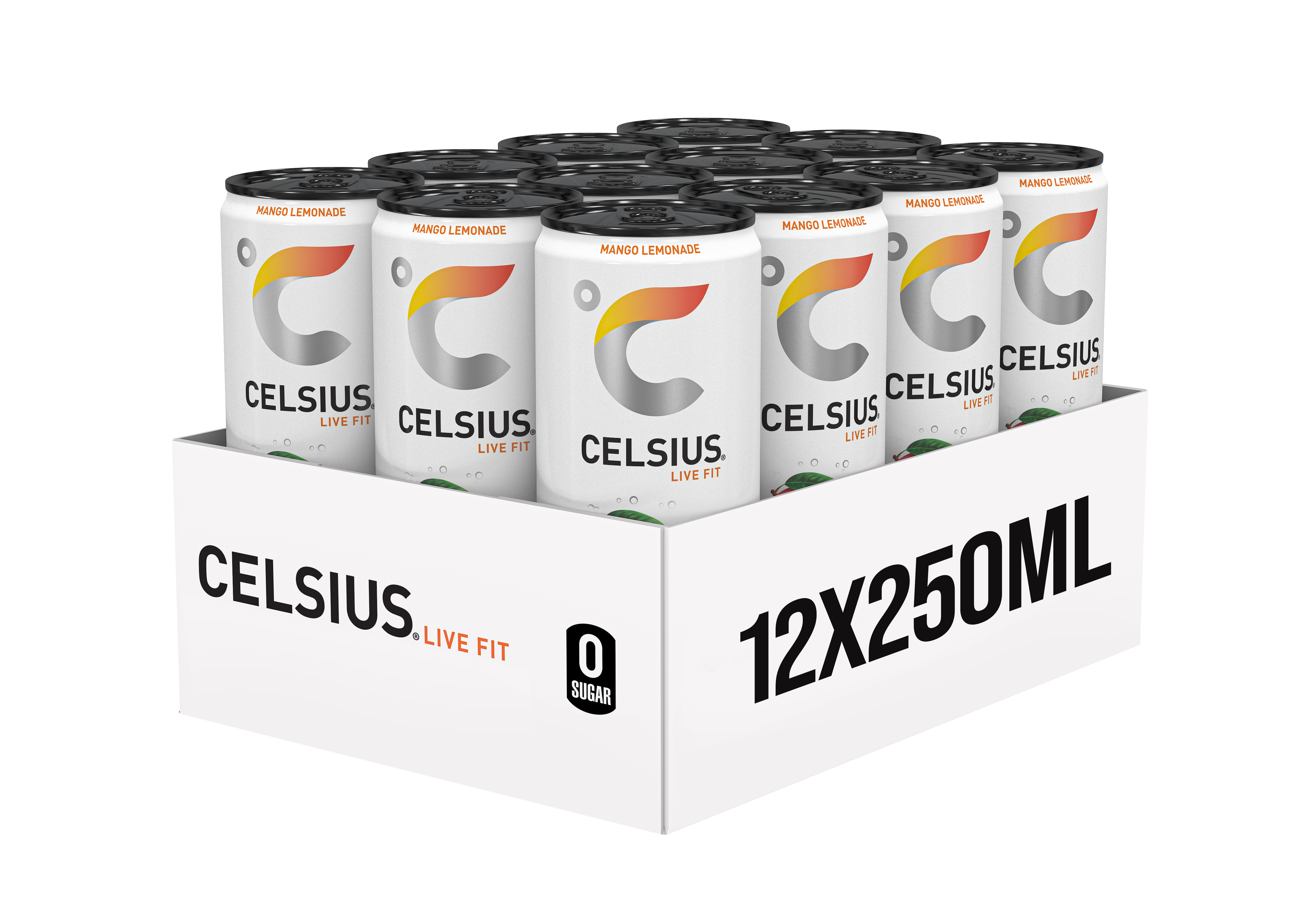 Celsius Sparkling Energy Drink Mango Lemonade (12 x 250 ml)