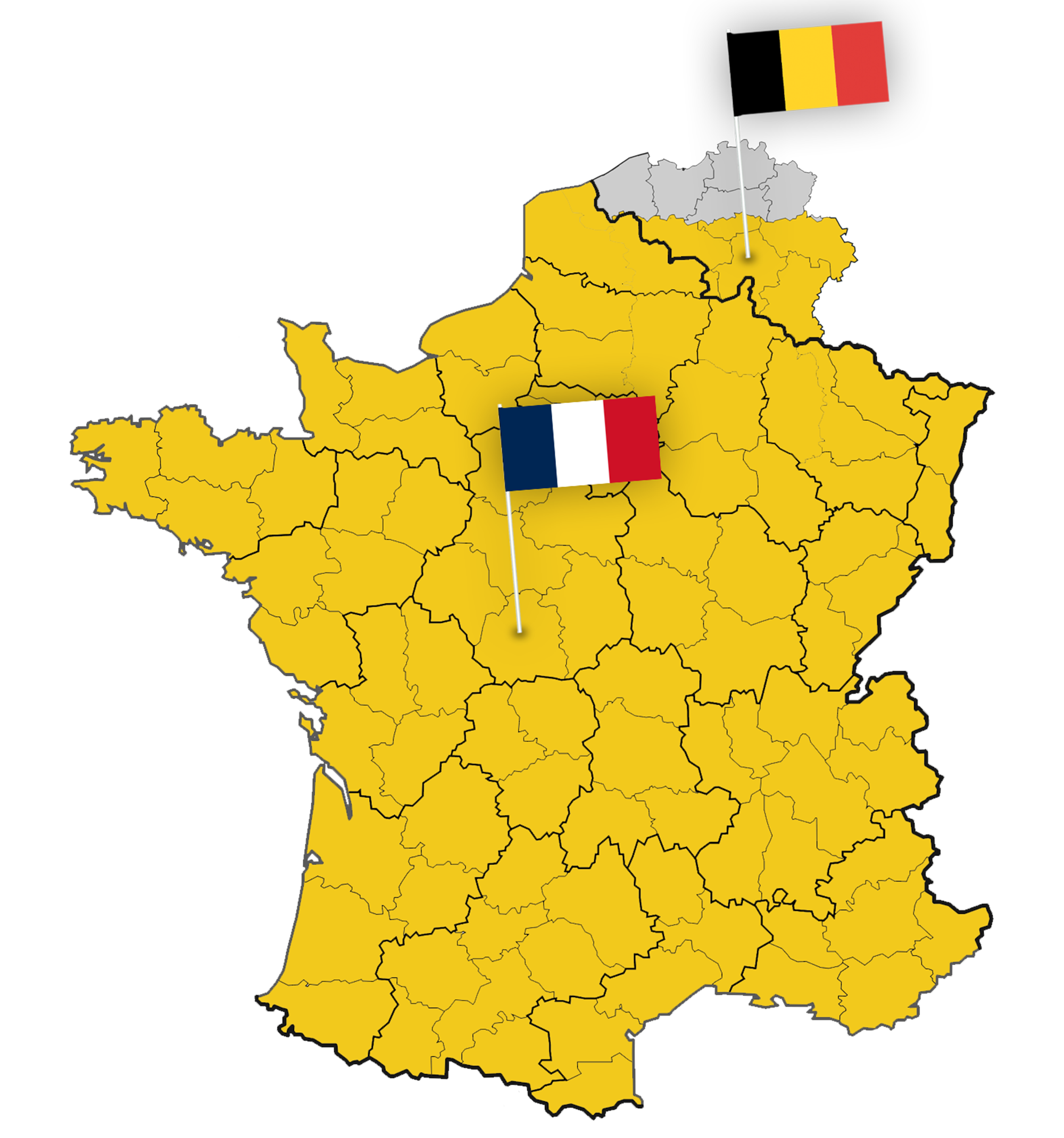 Zones de livraison pour la France et la Belgique