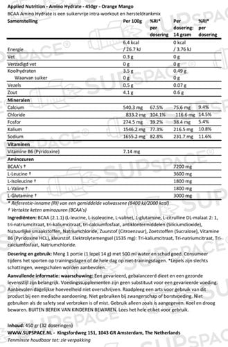 BCAA Amino Hydrate Orange Mango (450 gr)