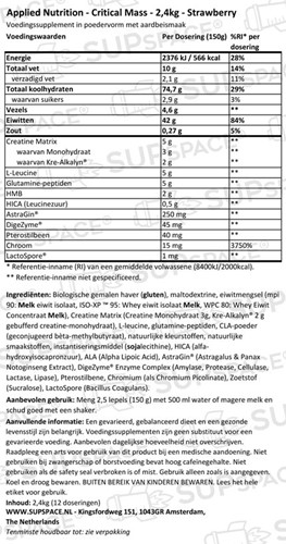 Critical Mass Strawberry (2400 gr)