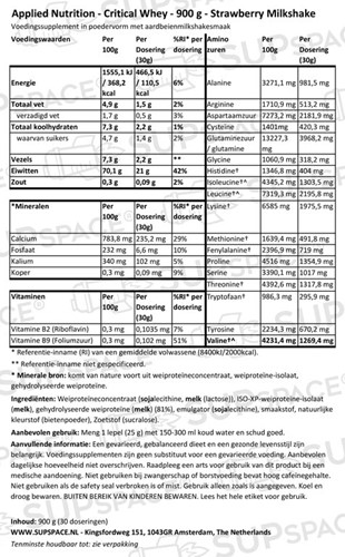 Critical Whey Strawberry Milkshake (900 gr)