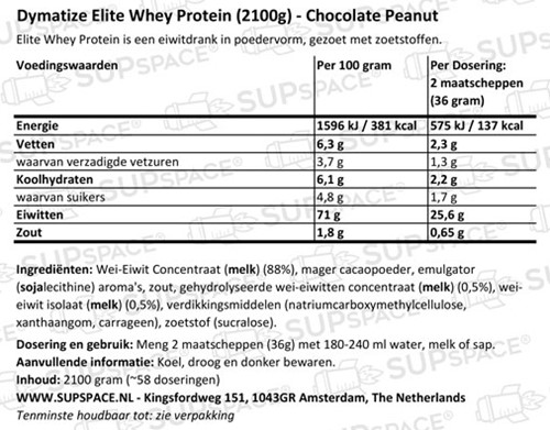 Dymatize Elite Whey Protein Chocolate Peanut (2100 gr)