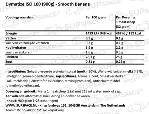 Dymatize Iso 100 Hydrolized Smooth Banana (900 gr)