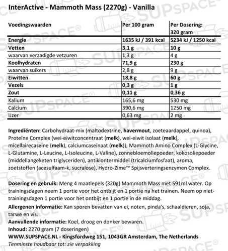 Mammoth Mass Vanilla (2270 gr)