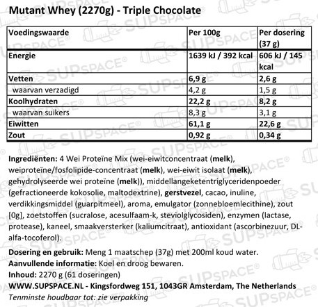 Mutant Whey Triple Chocolate (2270 gr)