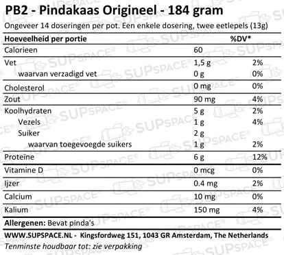 PB2 Powdered Peanutbutter Original Original (184 gr)