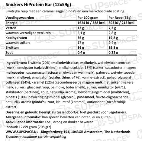 Snickers HiProtein bar Peanutbutter (12 x 55 gr)