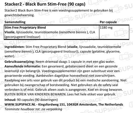 Black Burn Stim Free Unflavored (90 Caps)