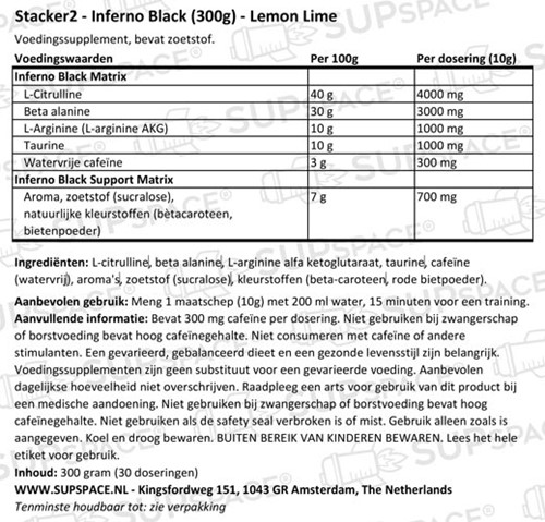 Inferno Black Lemon Lime Legend (300 gr)