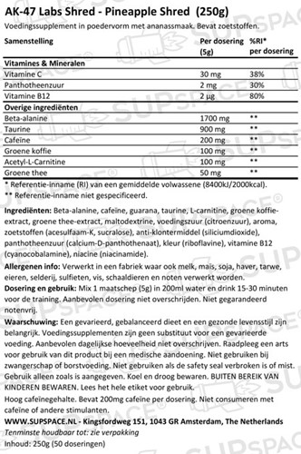AK47 Shred Fatburner Pineapple (250 gr)