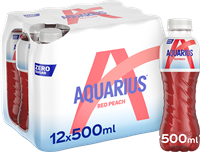 Aquarius Zero Sugar Red Peach (12 x 500 ml)