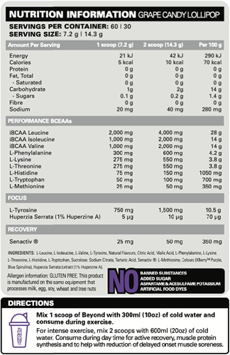 EHP Labs Beyond BCAA+EAA Intra-Workout Grape Lollipop (60 doses)-2