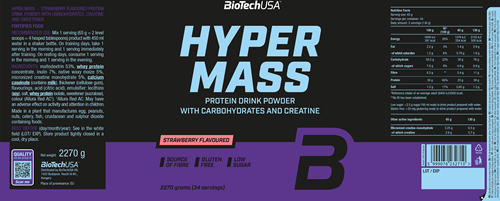 BioTechUSA Hyper Mass Fraise (2270 g)-2
