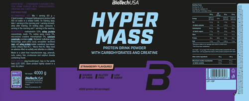 BioTechUSA Hyper Mass Fraise (4000 g)-2