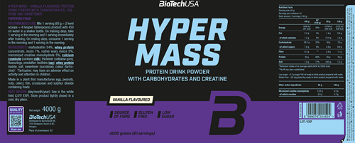 BioTechUSA Hyper Mass Vanille (4000 g)-2