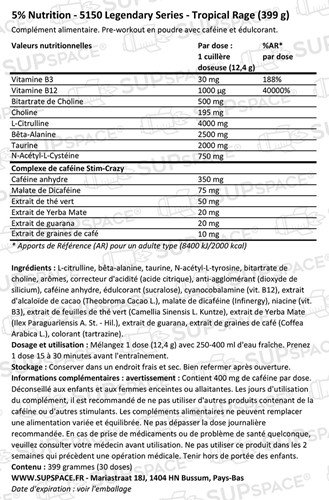 5% Nutrition 5150 Legendary Series Tropical Rage (399 g)-1