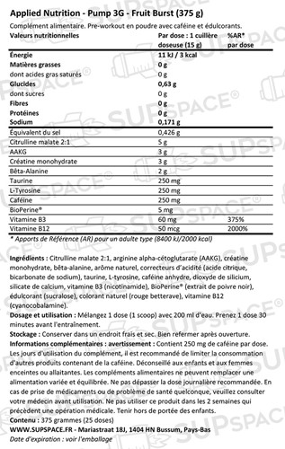 Applied Nutrition Pump 3G Fruit Punch (375 g)-1