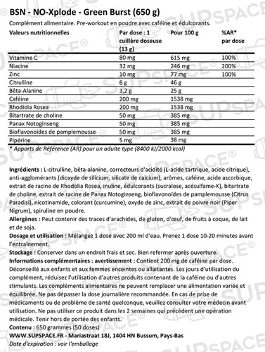 BSN NO-Xplode Green Burst (650 g)-1