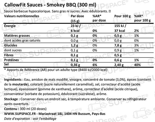 CallowFit Sauces Smoky BBQ (300 ml)-1