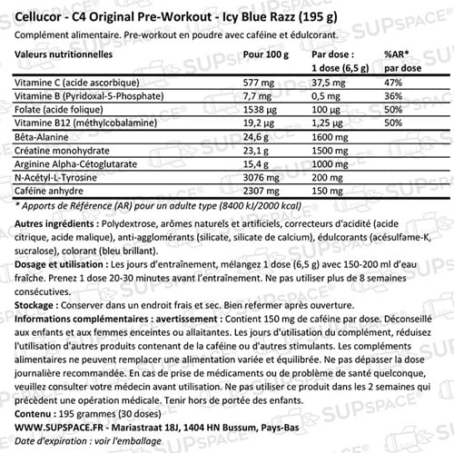 C4 Original Pre-workout Icy Blue Razz (195 g)-1